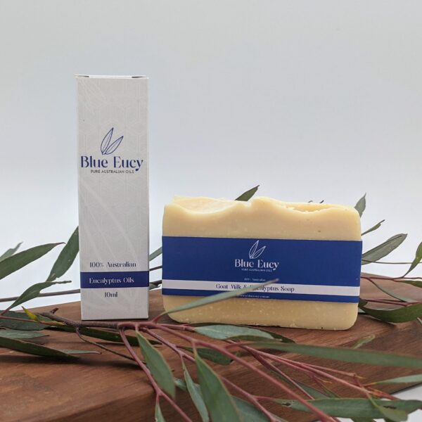 Blue Eucy  Blue Gum Eucalyptus Oil 10ml & Goats Milk Bundle Package